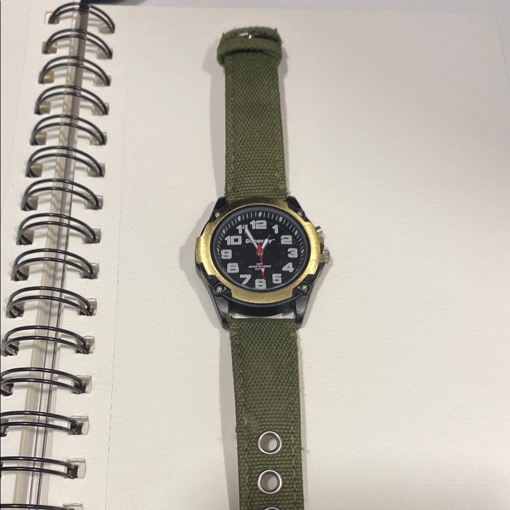 Discovery Green Canvas Strap Watch